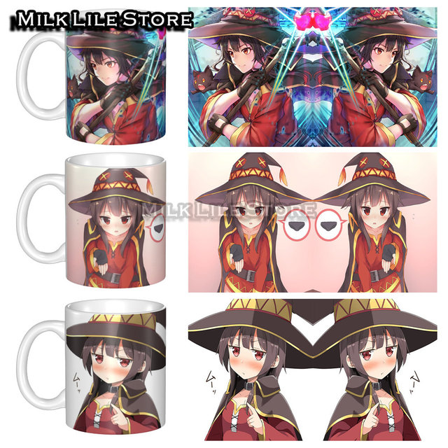 Megumin Ceramic Mugs Coffee Cups Milk Tea Mug Anime Megumin Kazuma Comedy  Konosuba 2016 Amv Video Music Techno Remix Killer - AliExpress